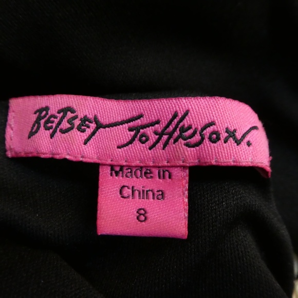 Betsey Johnson Dress Black A Line Pearl Collar 8 - Picture 7 of 8